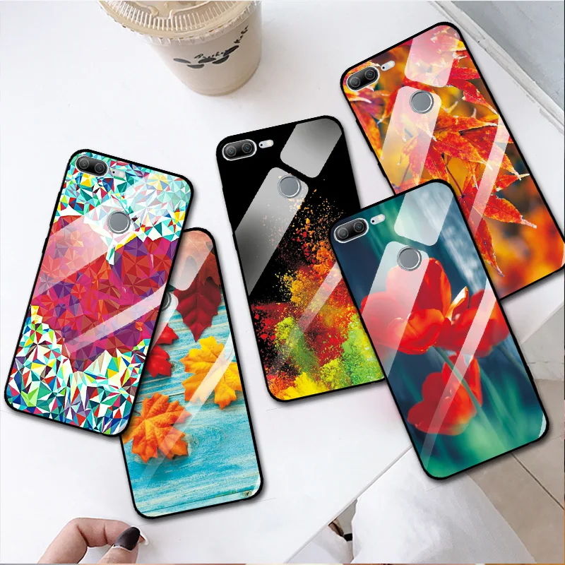 For Huawei Honor 9 Lite Big Red Rose Glass Case Cover 10 PC Back Covers 20 Tempered Silicone Bumper |