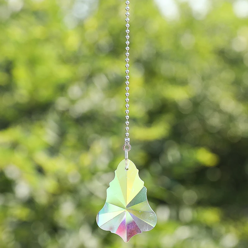 H D Crystal 50mm Color Crystal Maple Leaf Prism 2 Pieces Crystal