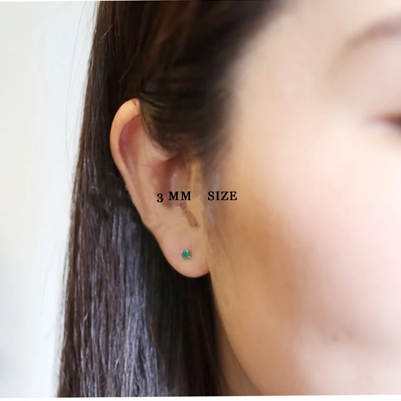 emerald 10k gold earrings