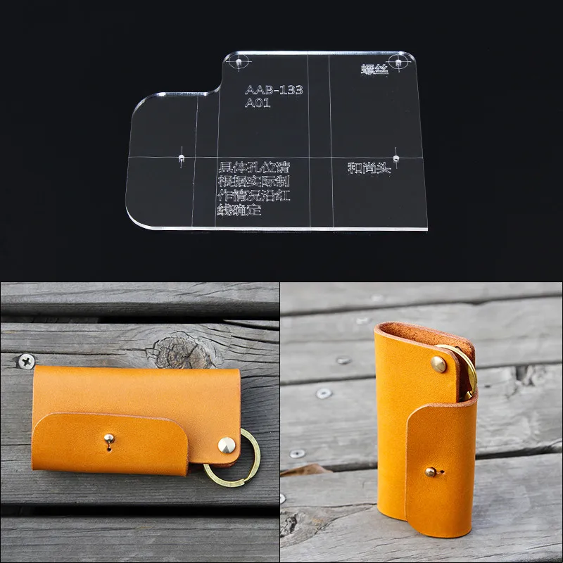 

1Set Acrylic Key case set Leather Template Model Handwork Leather Craft Sewing Pattern Tools 4.5*10*2cm