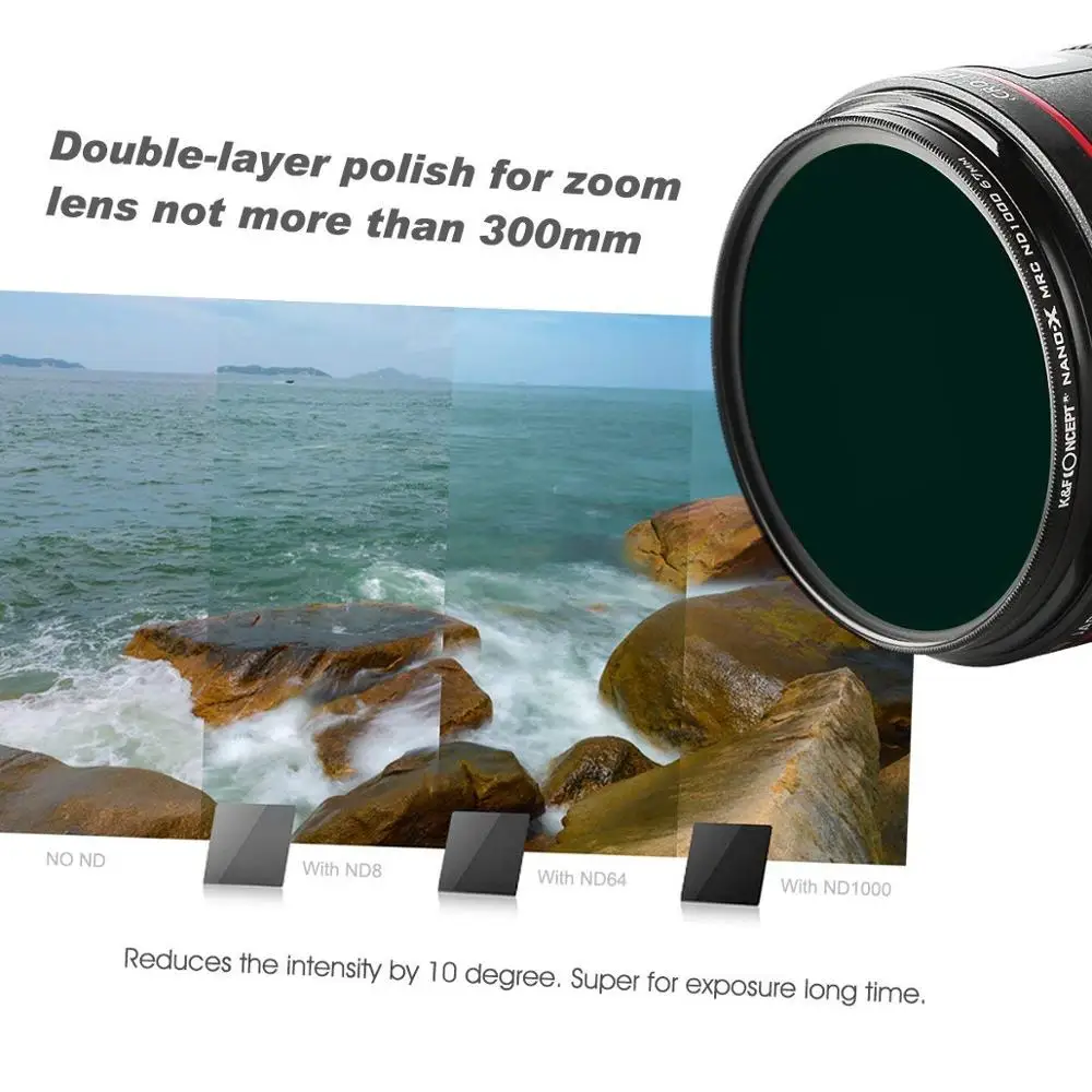 58mm ayex ND Filter MRC Neutral Density Filter Graufilter ND3.0 Slim ND1000 