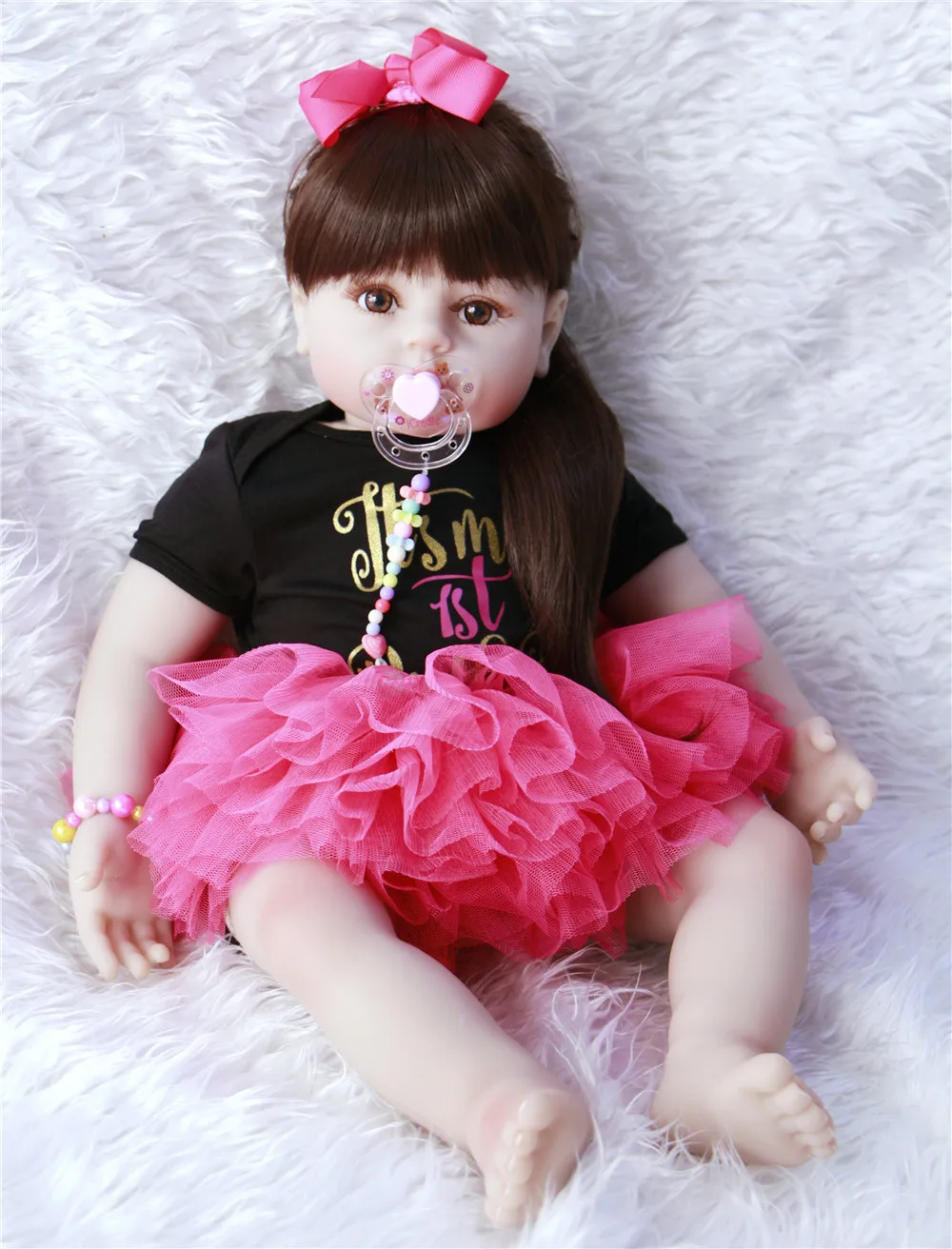 

Silicone Reborn Baby Doll Toys 60cm Princess Toddler Babies Like Alive Bebe Girls Brinquedos Limited Collection Birthday Gift