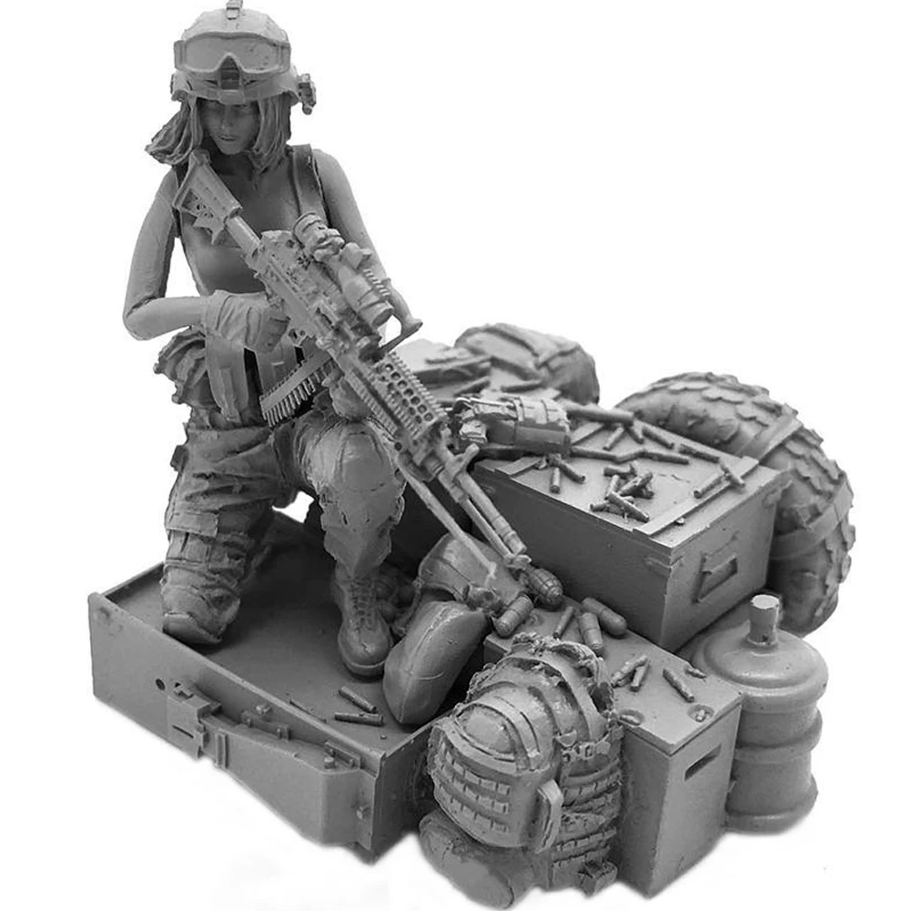 

Miniature 1/35 Modern Army Seal Assault Team Female Soldier Resin Model Figure Kit DJJ-11