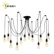 12 глав 2 м кабель 12 лампы 110 В 220 Ретро Эдисон лампы держатель E27 гнездо Античная латунная лампа база Патрон для подвесной светильник