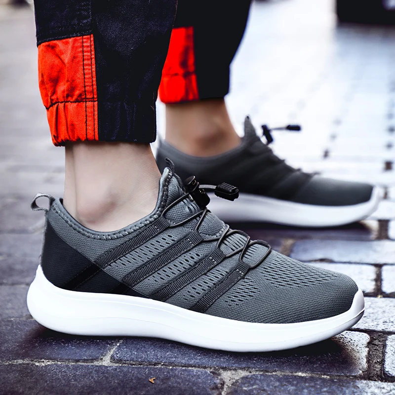 

Shoes Men Running Elastic Men Designer Sneakers For Men Size 48 Running Sport Sneakers Black Grey Male Outdoor Walking Shoes