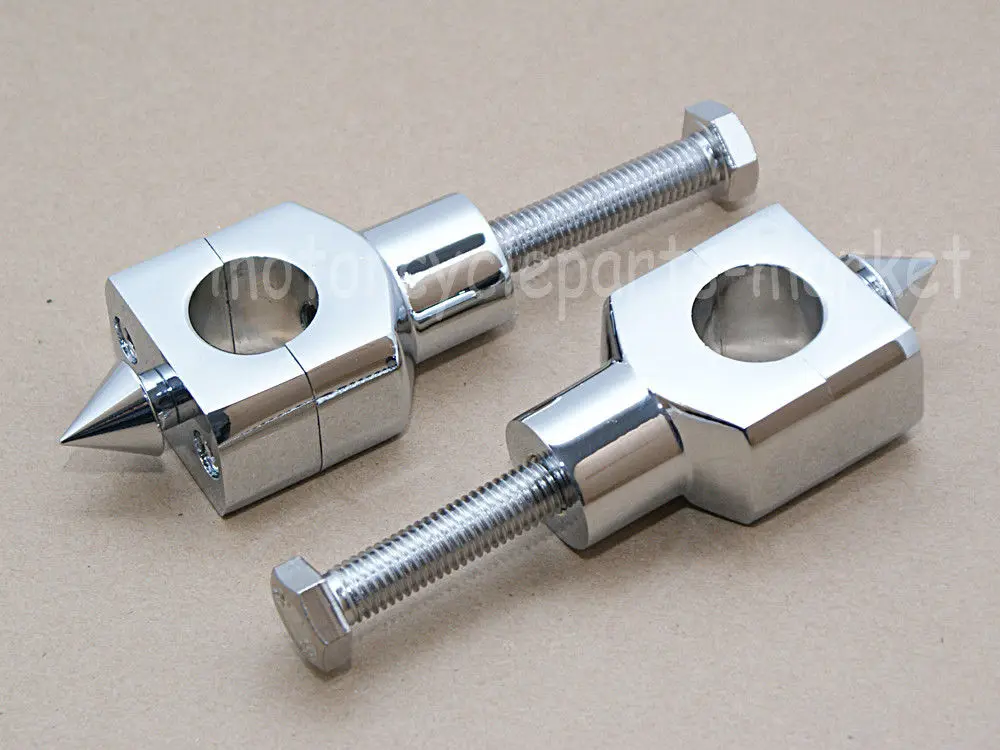 Детали мотоцикла хромированные элементы для пирсинга с заостренными наконечниками круглые " 25 мм руль стоячий зажим для Harley Kawasaki Suzuki Yamaha Honda