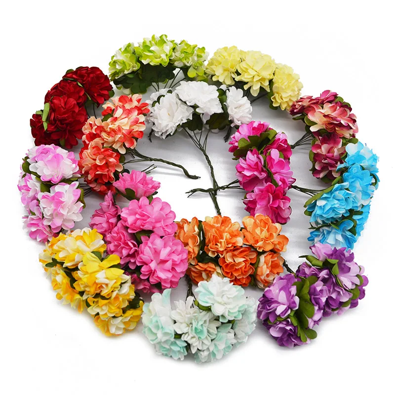

144Pcs 3cm Paper Rose Artificial Flowers Wedding decoration Mini Handmade Bouquet Small Party Scrapbooking DIY Azalea Flower
