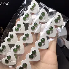 Натуральный белый нефрит серьги-гвоздики в простом стиле для женщин 2 пар/компл. самый лучший подарок