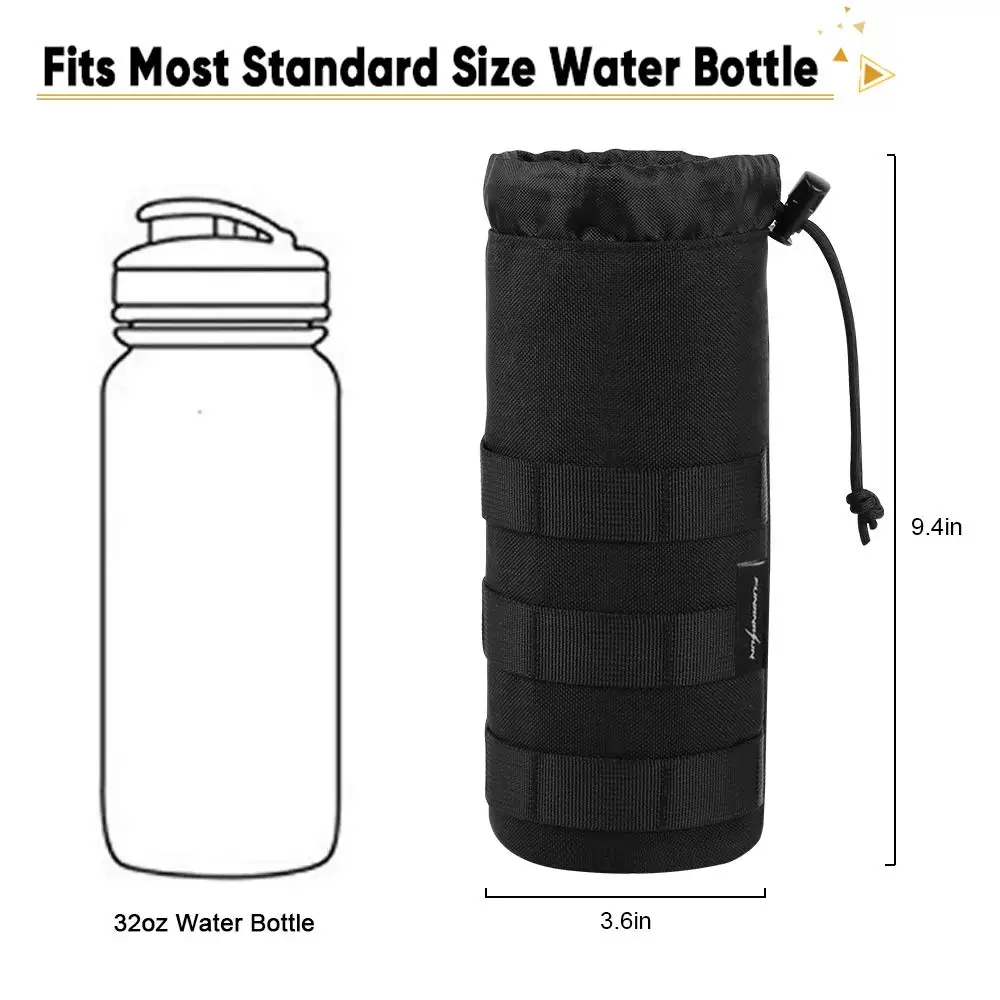Открытый тактический мешок бутылки воды военный Molle чайник мешок 1.5L Портативный Путешествия держатель бутылки воды для рюкзака жилет ремень