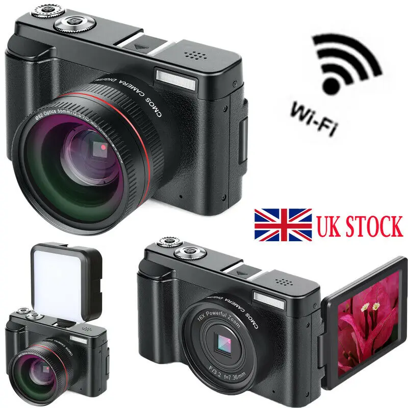 

3 Inch Wifi Digital Camera, Video Camcorder Vlog Full HD 1080p 24MP for Youtube