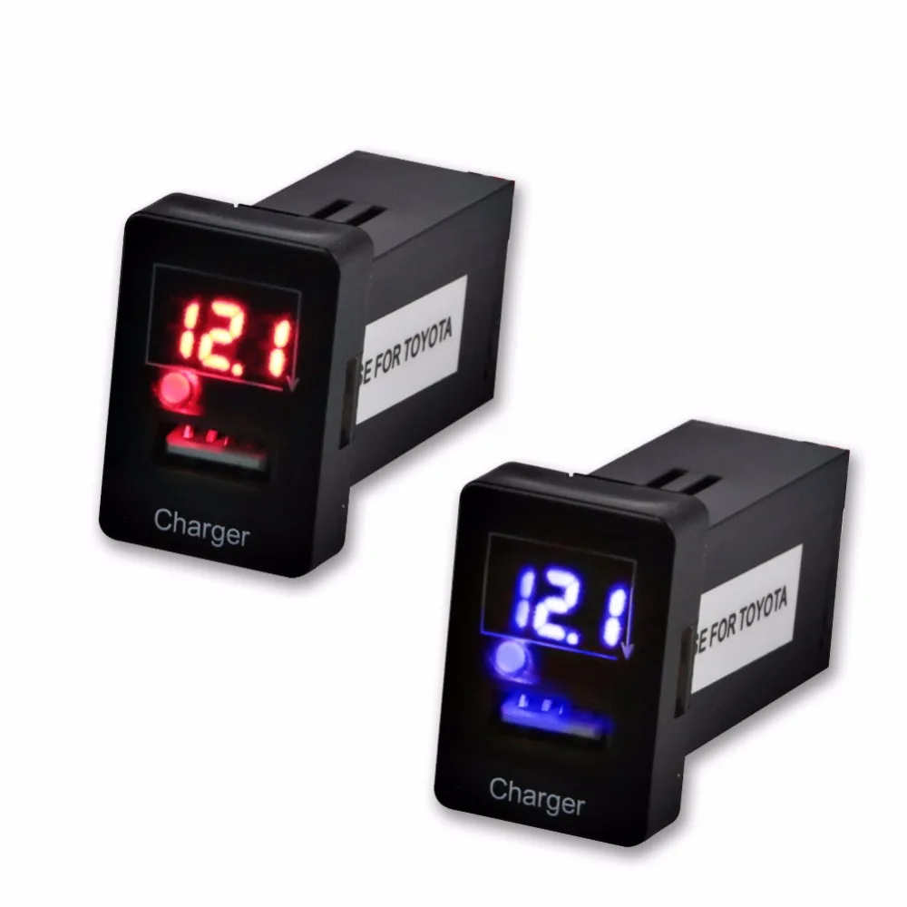 5V 2.1A Phone Charger for TOYOTA Car USB Port Dashboard Voltmeter Car Voltmeter Display Charger Adapter Cigarette Lighter USB 5V 2.1A Phone Charger for TOYOTA Car USB Port Dashboard Voltmeter Car Voltmeter Display Charger Adapter Cigarette Lighter USB