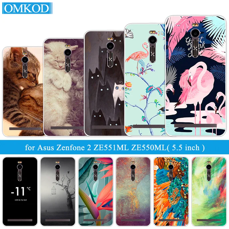 Силиконовый чехол для Asus Zenfone 2 ZE551ML Flamingos задняя крышка Funda ZE550ML Ze551ml прозрачный |