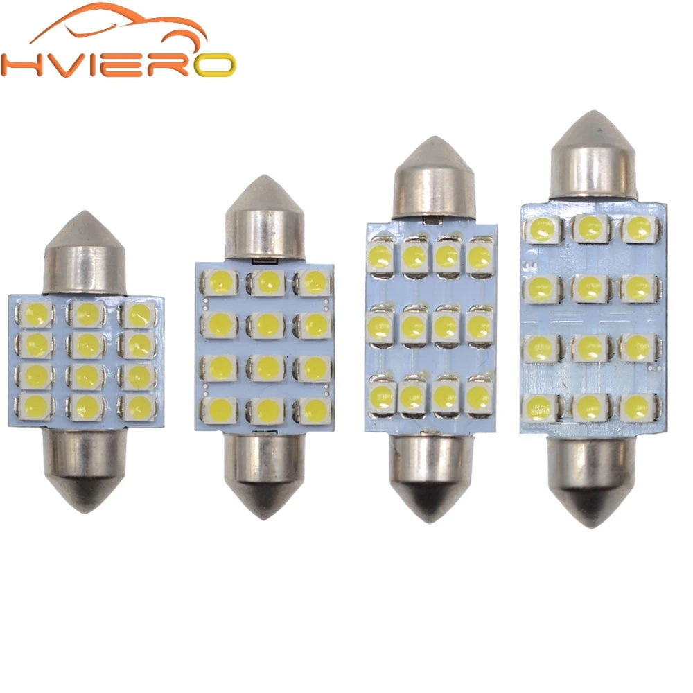 

10pcs/lot Festoon led 31mm 36 mm 39mm 41mm 12SMD 1210 / 3528smd Dome Map Interior Lamp Festoon led reading light Wedge bulbs