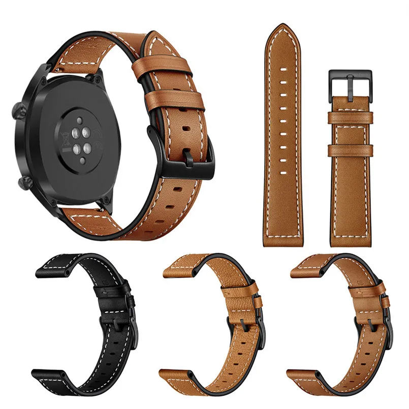 Replacement Strap Genuine Leather Watch Band WristStrap For Huawei Watch GT Honor Watch Magic 22mm 5.5-8.0 inch 40AP1909