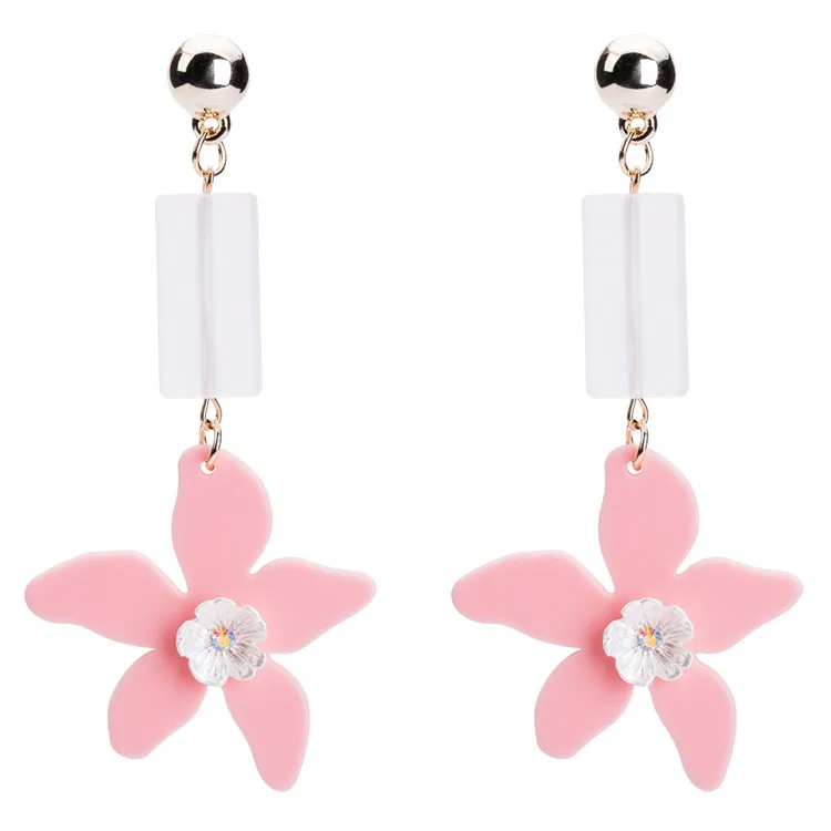 

Resin Flowers Tassel Earrings For Women Acrylic Flower Dangle Earring pendientes za 2018 aretes pendientes de gota best lady za