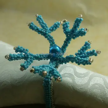 

blue coral flower napkin ring