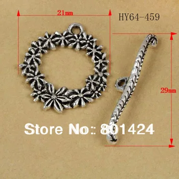 

free shipping 30 sets 64-459 Jewellery Findings craft ccessories Tibetan Silver Toggle Clasps