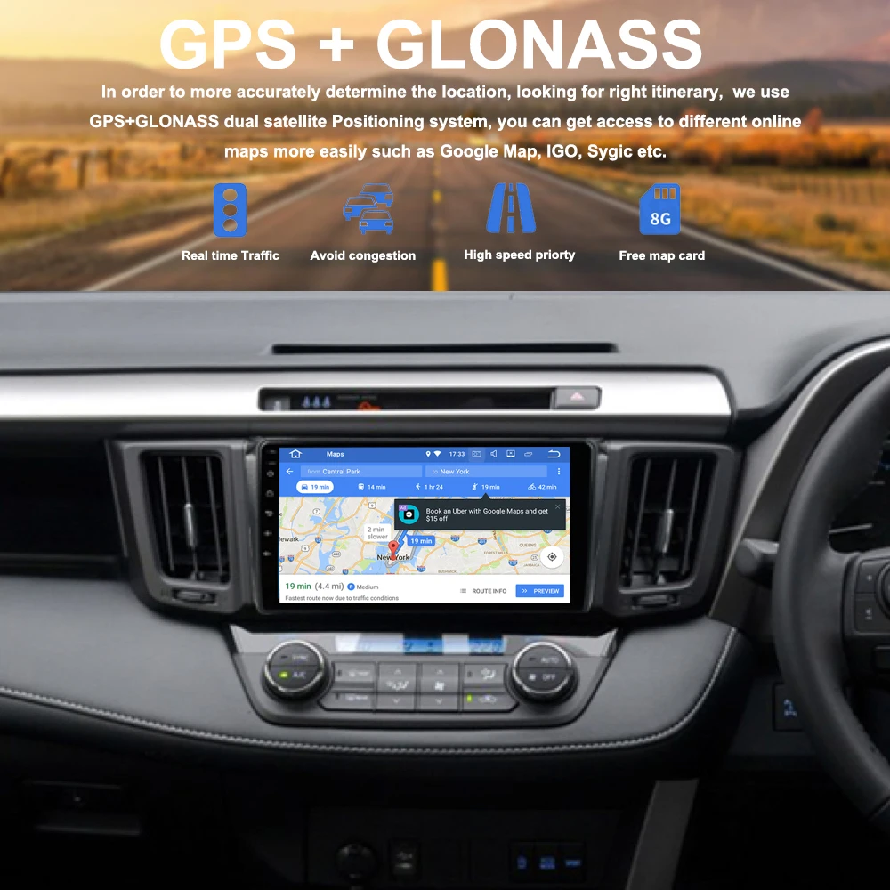 Автомагнитола Navi с GPS Android 9 0 для Toyota RAV4 RHD 2014 2015 2016 2017 2018 правой рукой 4 Гб + 32 ГБ PX5 8
