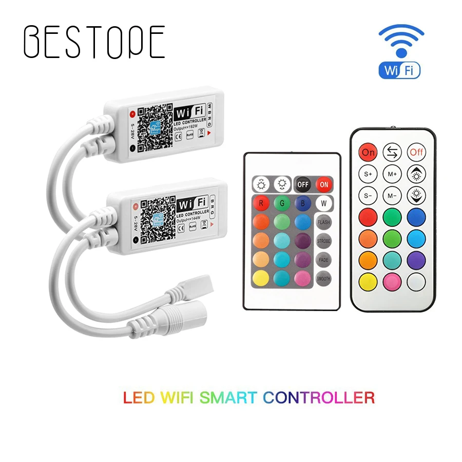 Wi-Fi RGB/RGBW DC12-28V IR RF контроллер полосы Музыки от Amazon Alexa Google домашний телефон wifi Bluetooth контроллер для S