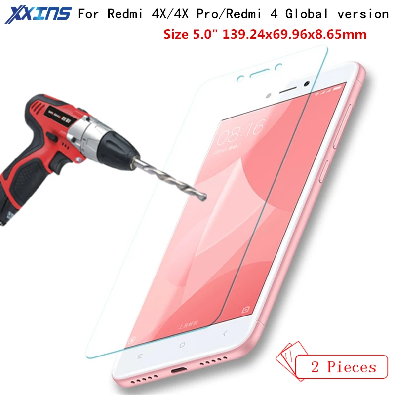 2 шт. Стекло для Xiaomi Redmi 4X4 X Экран защита смартфона защитный с уровнем твердости 9 H