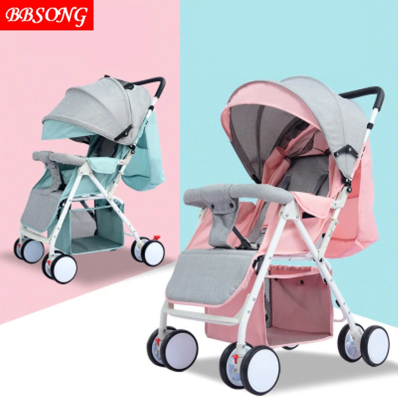 

BBSONG High Landscape Strollers Folding Portable Traveling Pram For Newborns 0-3 Years Old Pushchair Summer Winter Baby Carriage