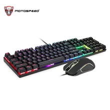 Motospeed CK888 механическая клавиатура RGB подсветка светодиодный USB Проводная клавиатура мышь набор с кабелем 1,8 м для компьютера Pro Gamer