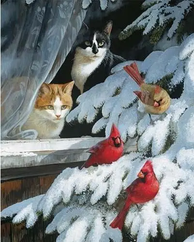 MaHuaf-W1467 bird observer Painting By Numbers DIY Digital canvas painting Home Decor wall art in bedroom 