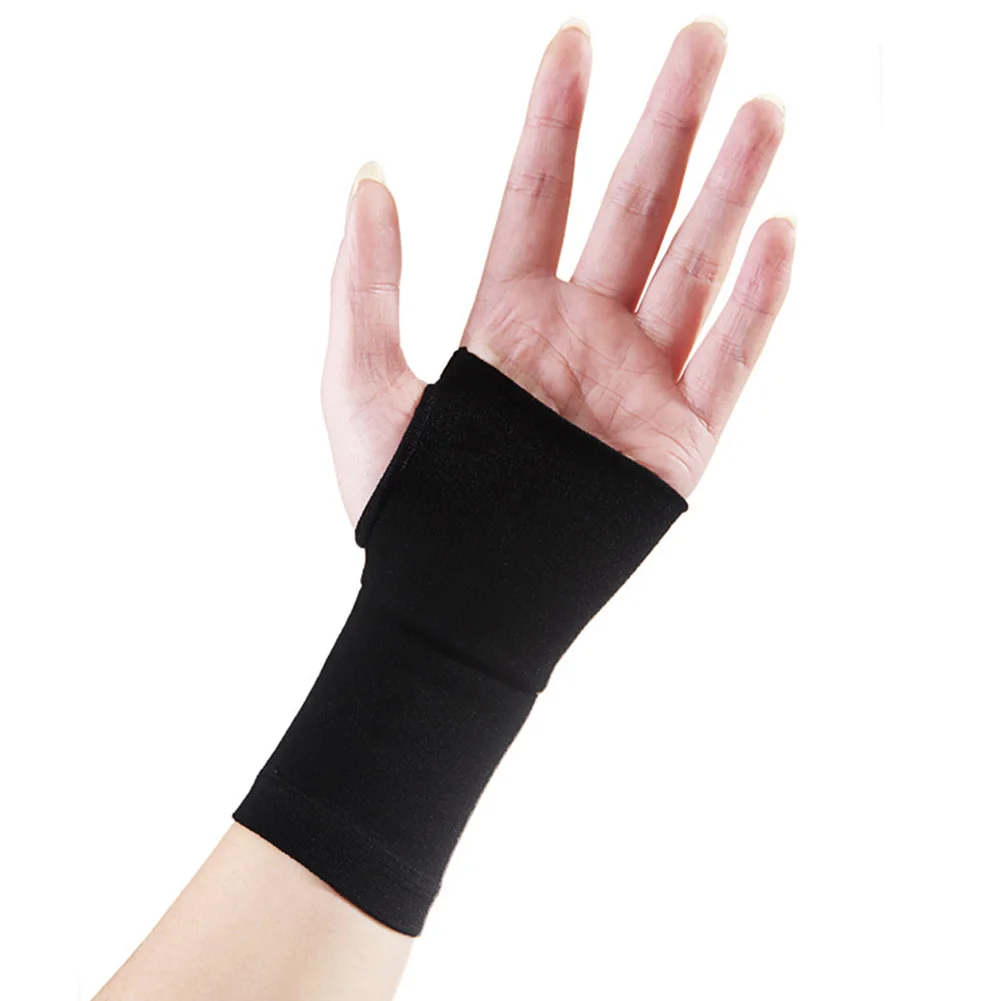 Перчатки для поддержки запястья, для тяжелой атлетики, для защиты ладоней, эластичные спортивные, для фитнеса, для рук, защитные браслеты, перчатки - Цвет: black 1pcs