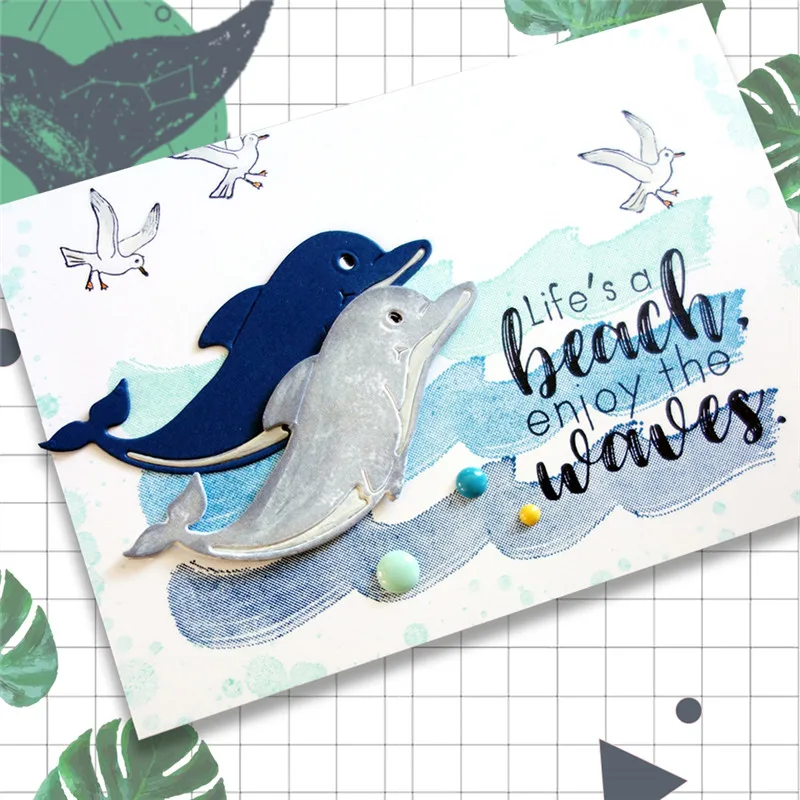 

GJCrafts Dolphin Fish Dies Metal Cutting Dies for Card Making Scrapbooking Craft Embossing Dies Cuts Stencil Die Cut New 2019