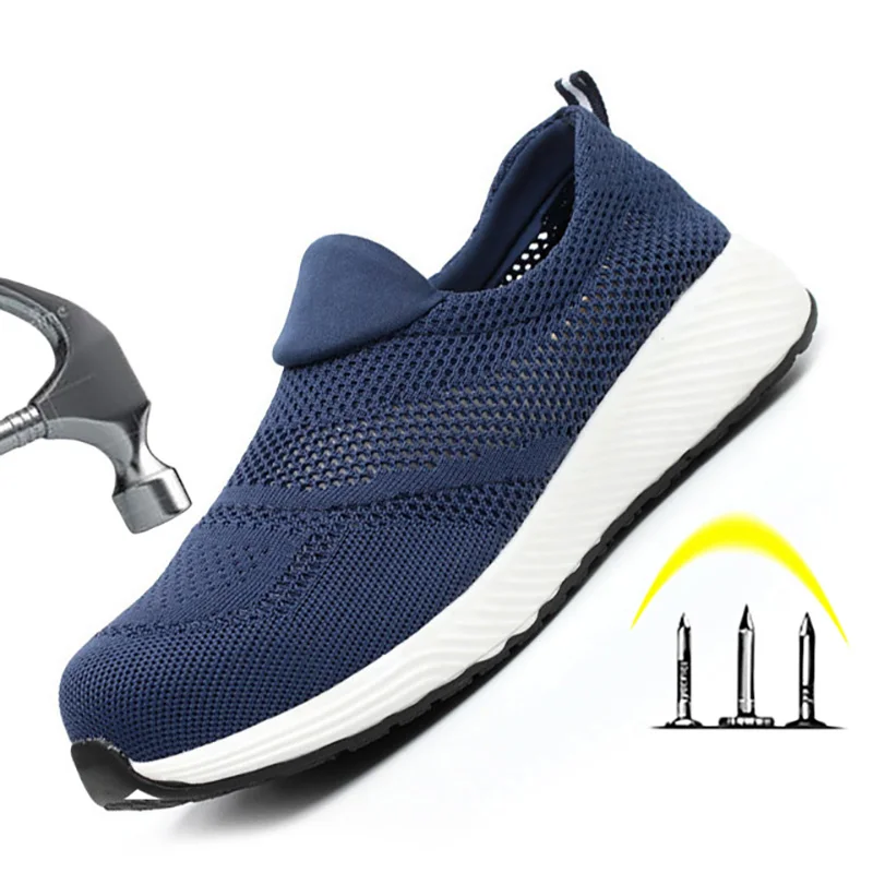 

Men Boots Steel Toe Male Work Safety Boots Breathable Safety Shoes Anti-piercing Indestructible Shoes Casual Sneaker Work Boots