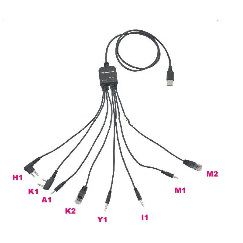 8 in 1 Computer USB Programming Cable for Kenwood Baofeng Motorola Yaesu for Icom Handy Walkie Talkie Car Radio CD Software 8 in 1 Computer USB Programming Cable for Kenwood Baofeng Motorola Yaesu for Icom Handy Walkie Talkie Car Radio CD Software