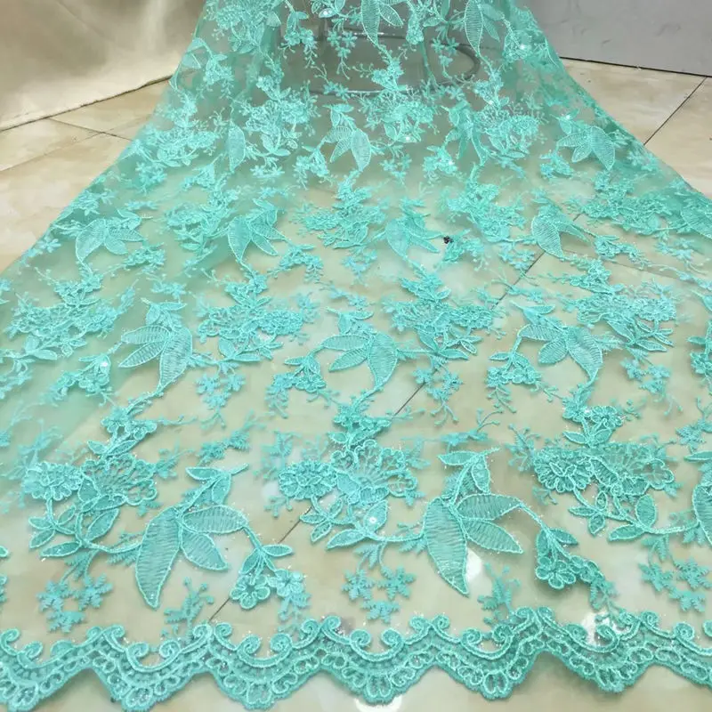 

French lace fabric, Nigerian lace fabric exquisite gauze lace and party dress sequins