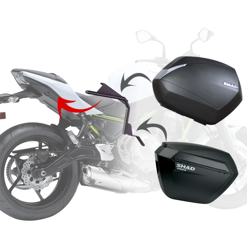 Для SUZUKI V-STORM DL250 DL 250 SHAD SH23 боковые боксы+ набор стоек для мотоцикла, багажный чехол, седельные сумки, кронштейн, Система переноски