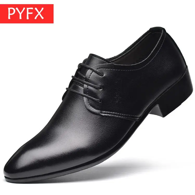 

2019 summer new men's trend business dress casual pointed British black shoes Dress Shoes Men High Top comfortable breathable