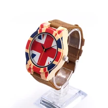 BOBO BIRD J23 Union Jack Style National Bamboo Wooden Men Watch Top Designer Luxury Brand With