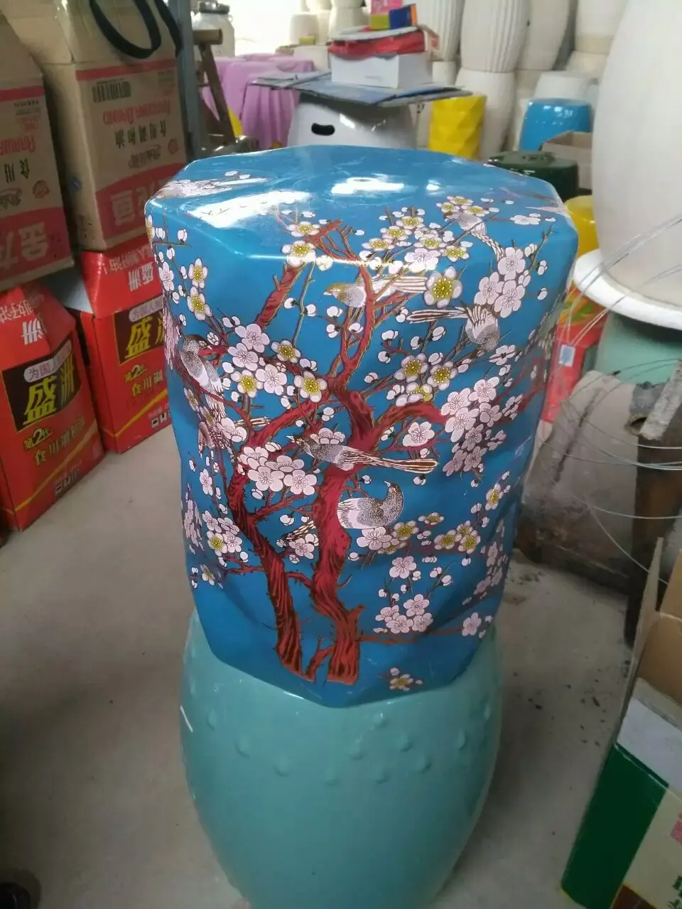 Flower Jindezhen dressing ceramic garden stool Chinese ceramic drum stool bathroom porcelain dresser stool