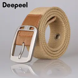 Deepeel 1 шт. 3,7*100/110/125 см унисекс, парусиновая ремень серебряные штыревая пряжка ремня DIY ручной студент Повседневное спортивные джинсы