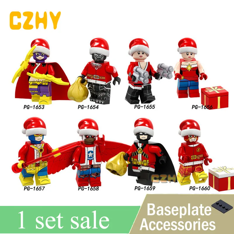 

Building Blocks Christmas Series Super Man Doctor Fate Thor shazam Female Loki The Flash Figure Clown Thanos Model Toys PG8189