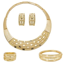 2017 Quality Saudi Gold Color Nigerian Wedding Jewelry Set Bridal Dubai Dress Accessories Jewelry Sets African Beads Jewelry Set