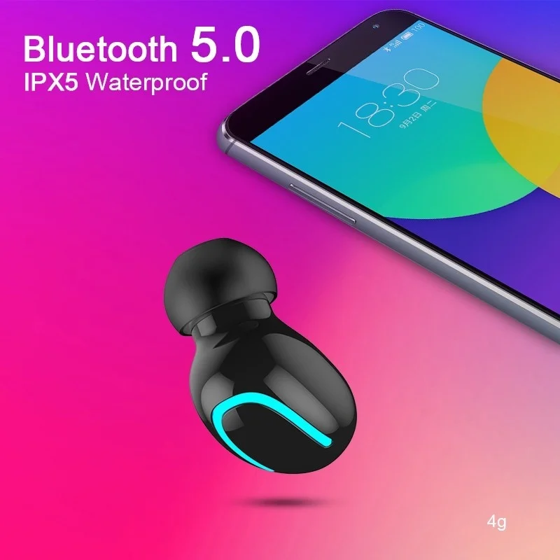 VTIN Single Earbud Ture Wireless Bluetooth 5.0 Earbuds Waterproof Earphone with 1500mAh Charging Case Auto-pairing Headphone     (6)