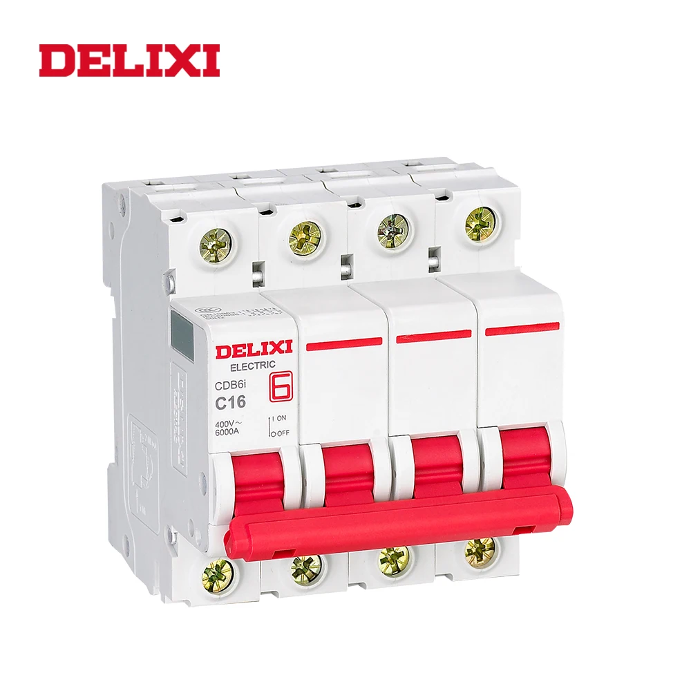 DELIXI CDB6i 4 P 230/400 V AC 1A 2A 3A 6A 10A 16A 20A 25A 32A 40A 50A 63A мини-выключатель 50 Гц/60 Гц нагрузки C тип кривой CE