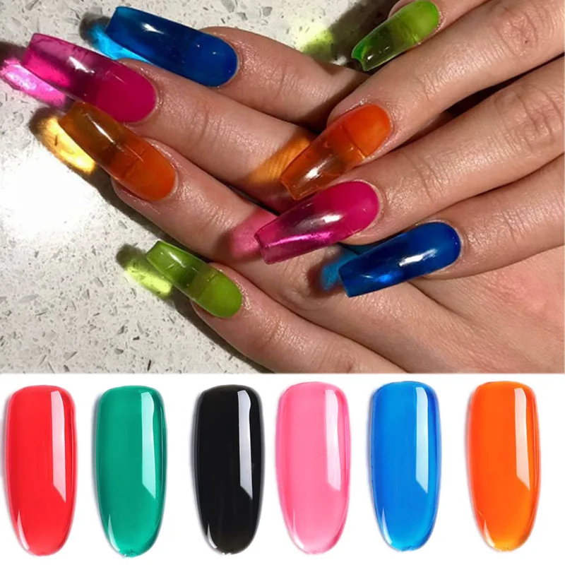 10ml UV LED Gel Varnish Candy Colors Glass Gel Nail Polish Jelly Gem Gel Lacquer UV Lamp Soak off UV Gel Nail Polish