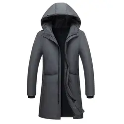 2018 новая длинная выдерживает-20 градусов зимняя куртка мужская большой натуральный меховой воротник с капюшоном утиный пух куртка большой