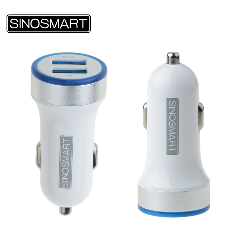 

SINOSMART Dual USB Multifunction 5V/2.1A Universal Fast Charging Car Cigar Light Chager for Mobile Phones withCE/FCC Certificate