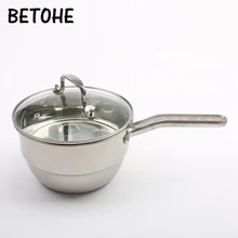BETOHE 18 см набор мыла горшки Плита 304 Нержавеющая сталь емкость для молока маленький горшок утолщаются тепло молочный Детский комбинезон с антипригарным покрытием горшок Миниатюрный