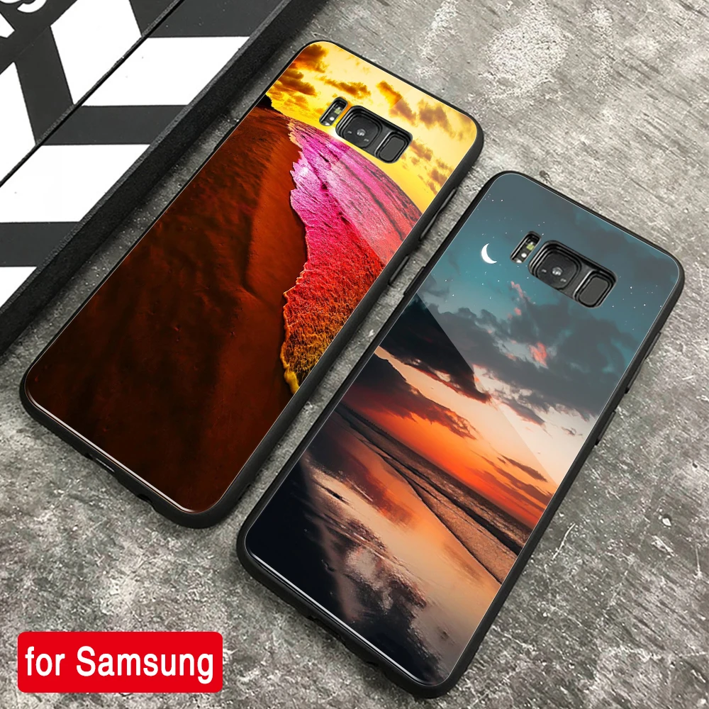 

FinderCase for Samsung S8 Case Nature Moon Light Patterned Glass Cover for Samsung Galaxy Note 8 9 10 S8 S9 S10 Plus lite