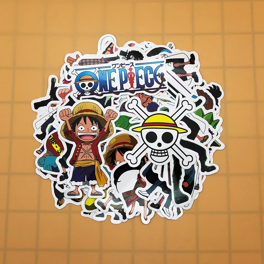 48 шт ПВХ один кусок наклейки Мода Обезьяна D. Luffy водонепроницаемый для чемодана