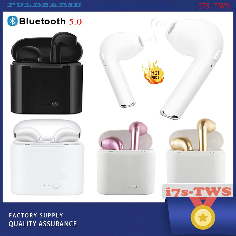 Горячая Распродажа I7 i7s tws беспроводные Bluetooth v5.0 наушники гарнитура с микрофоном