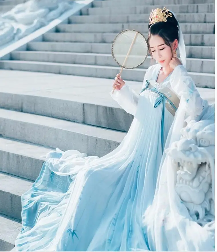 Летний национальный Древний китайский маскарадный костюм hanfu древняя Женская Китайская одежда hanfu Женская китайская сценическая одежда