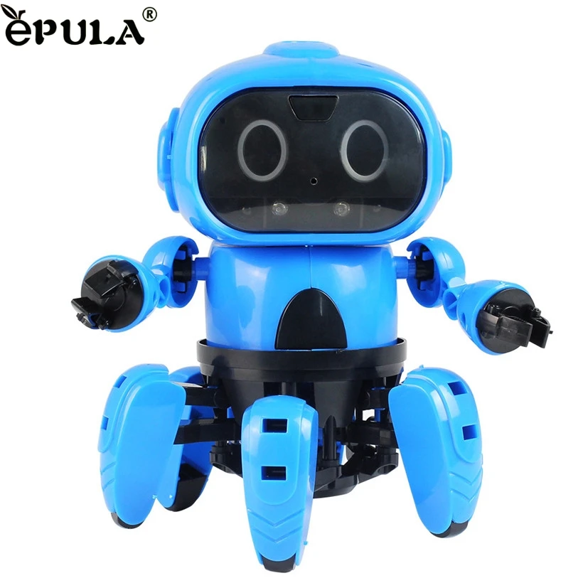

Senses Gesture Control Blue Robot Six Legs Intetractive Small Smart Robots Walking Playful Toys For Kids Birthday Gift 81108